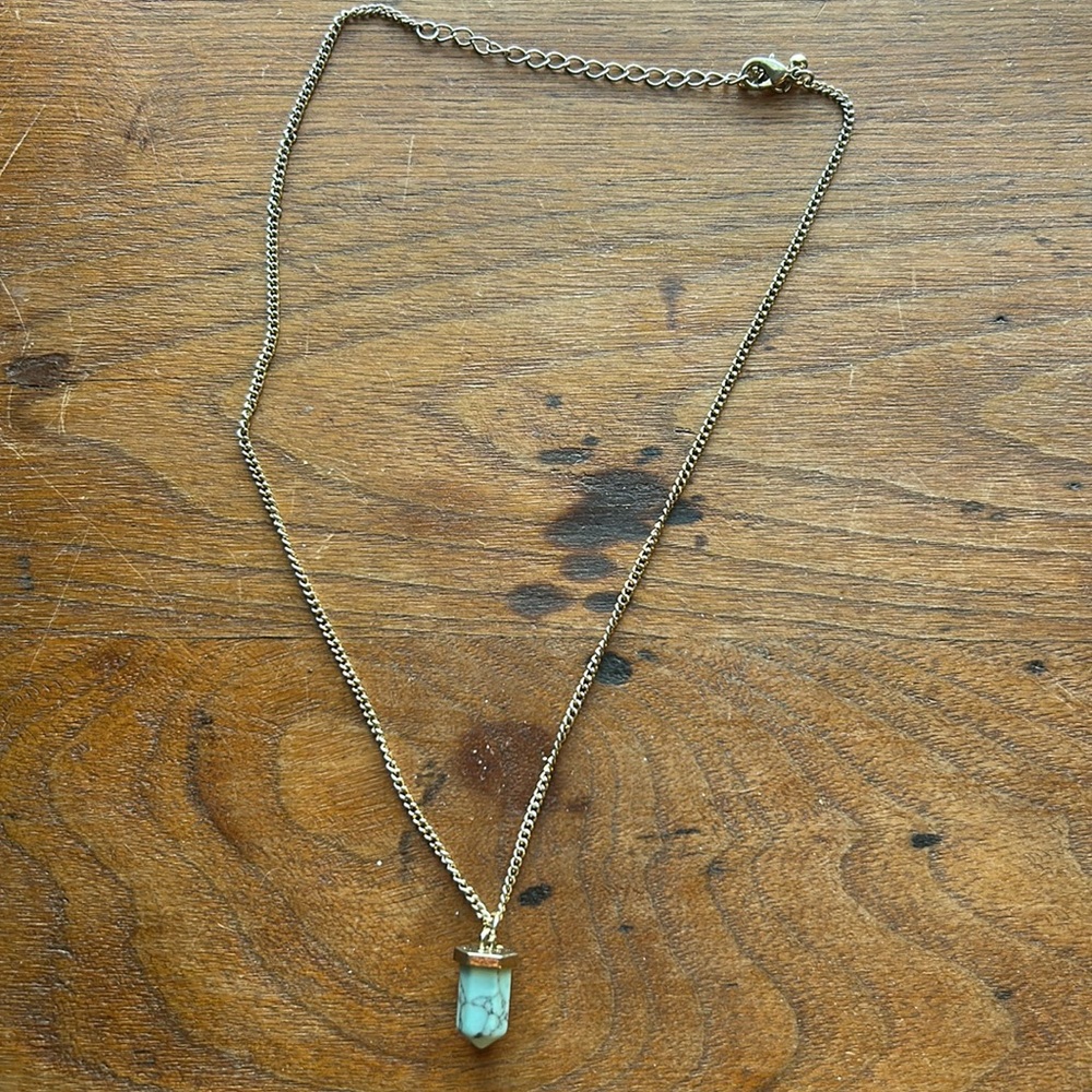 Necklace with blue stone